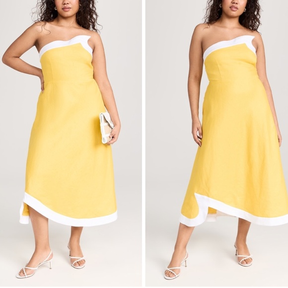 NWT Staud Sirani Maxi Linen Strapless Dress - Picture 4 of 8